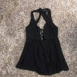 Strappy Laced Front Romper